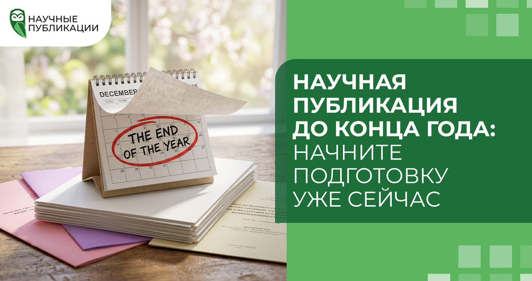 Научная публикация до конца года: начните подготовку уже сейчас